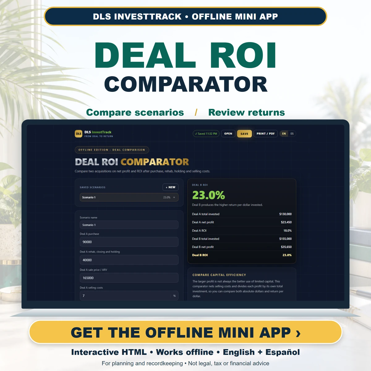 Deal ROI Comparator