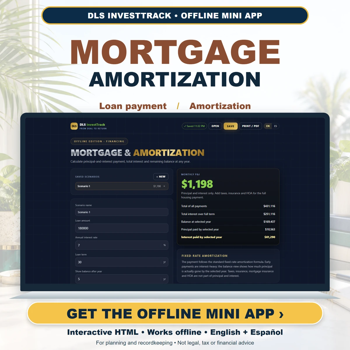 Mortgage & Amortization Calculator