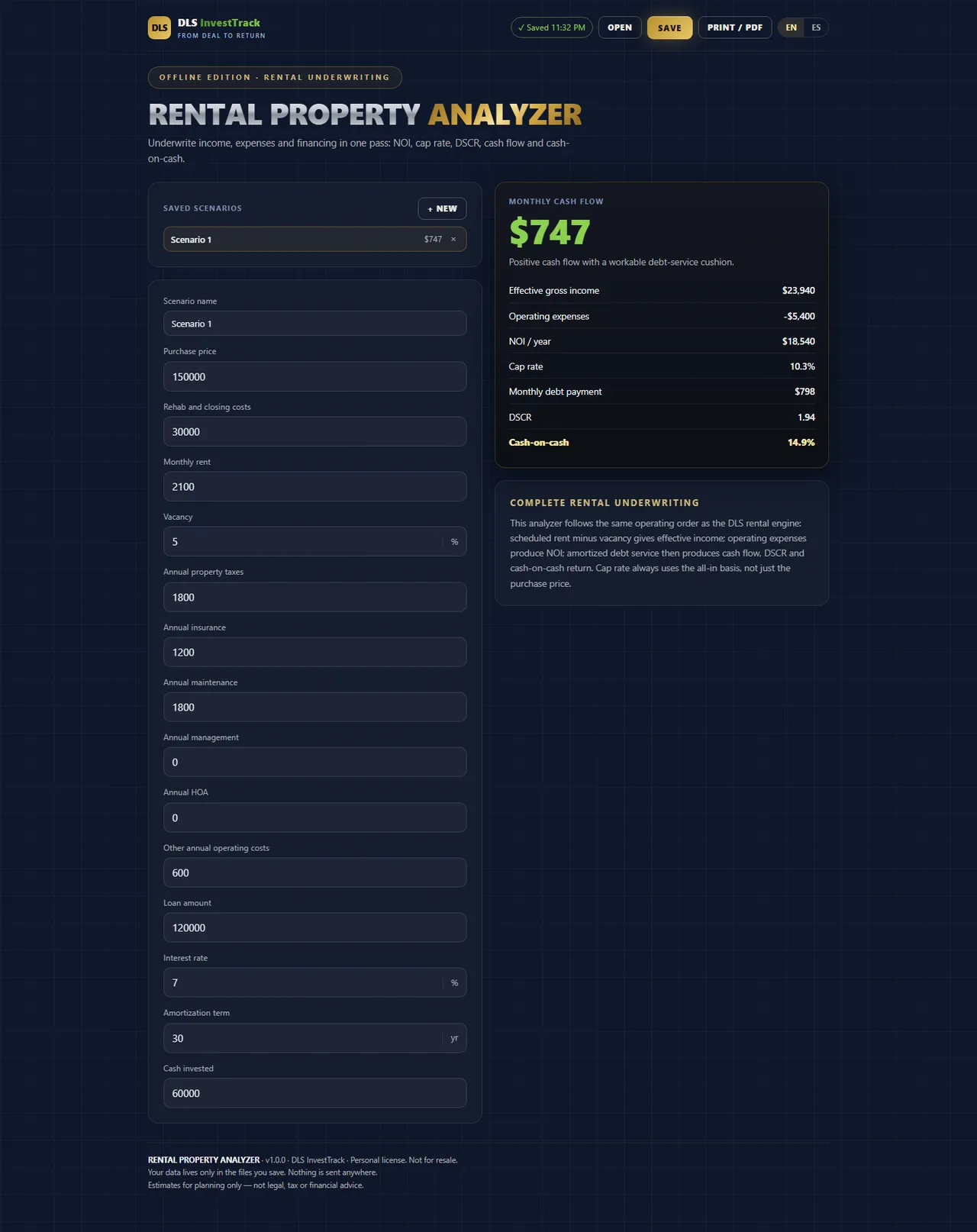 Rental Property Analyzer preview