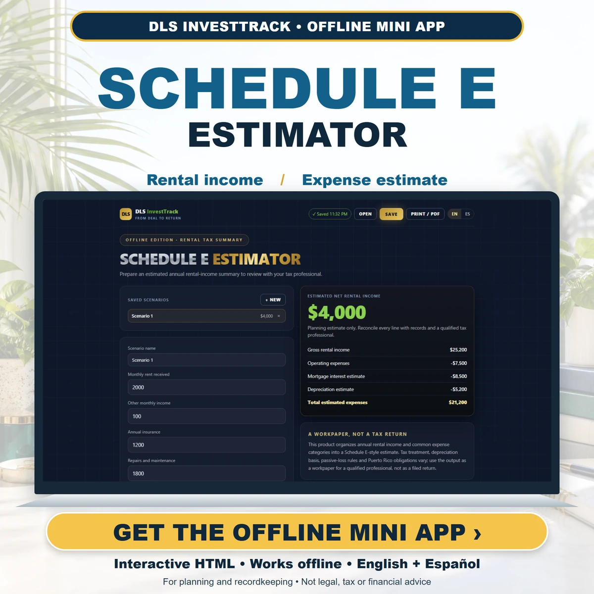 Schedule E Estimator