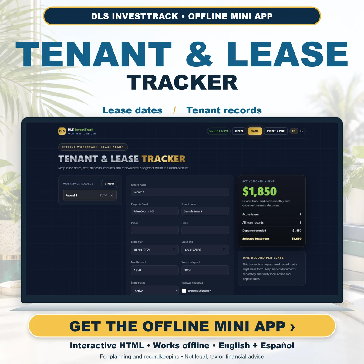 Tenant & Lease Tracker