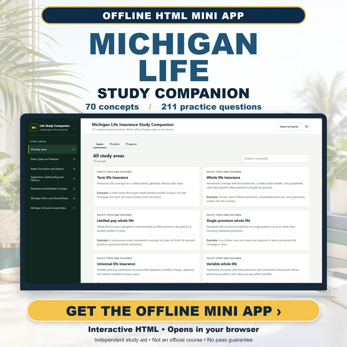 Michigan Life Insurance Study Companion cover
