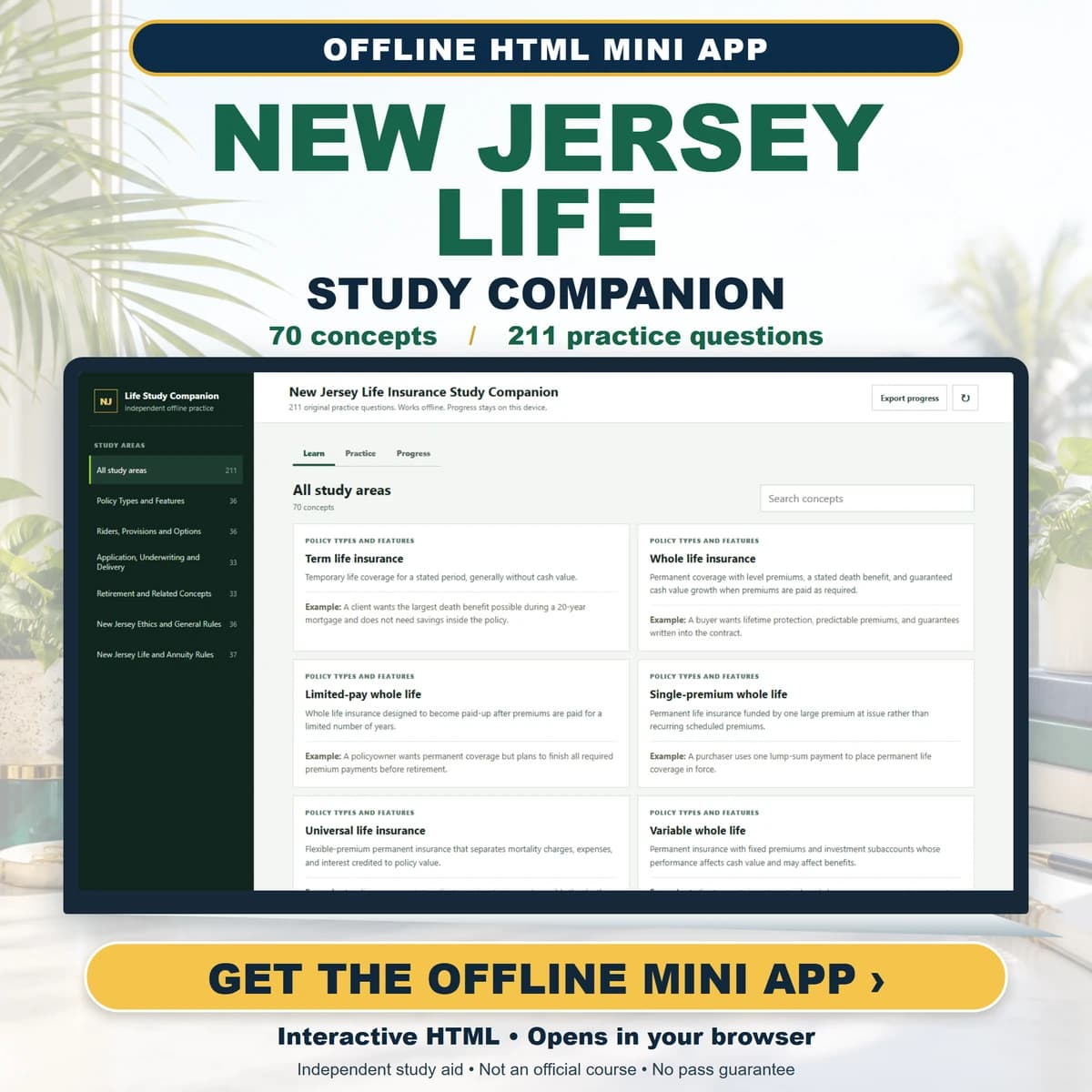 New Jersey Life Insurance Study Companion cover