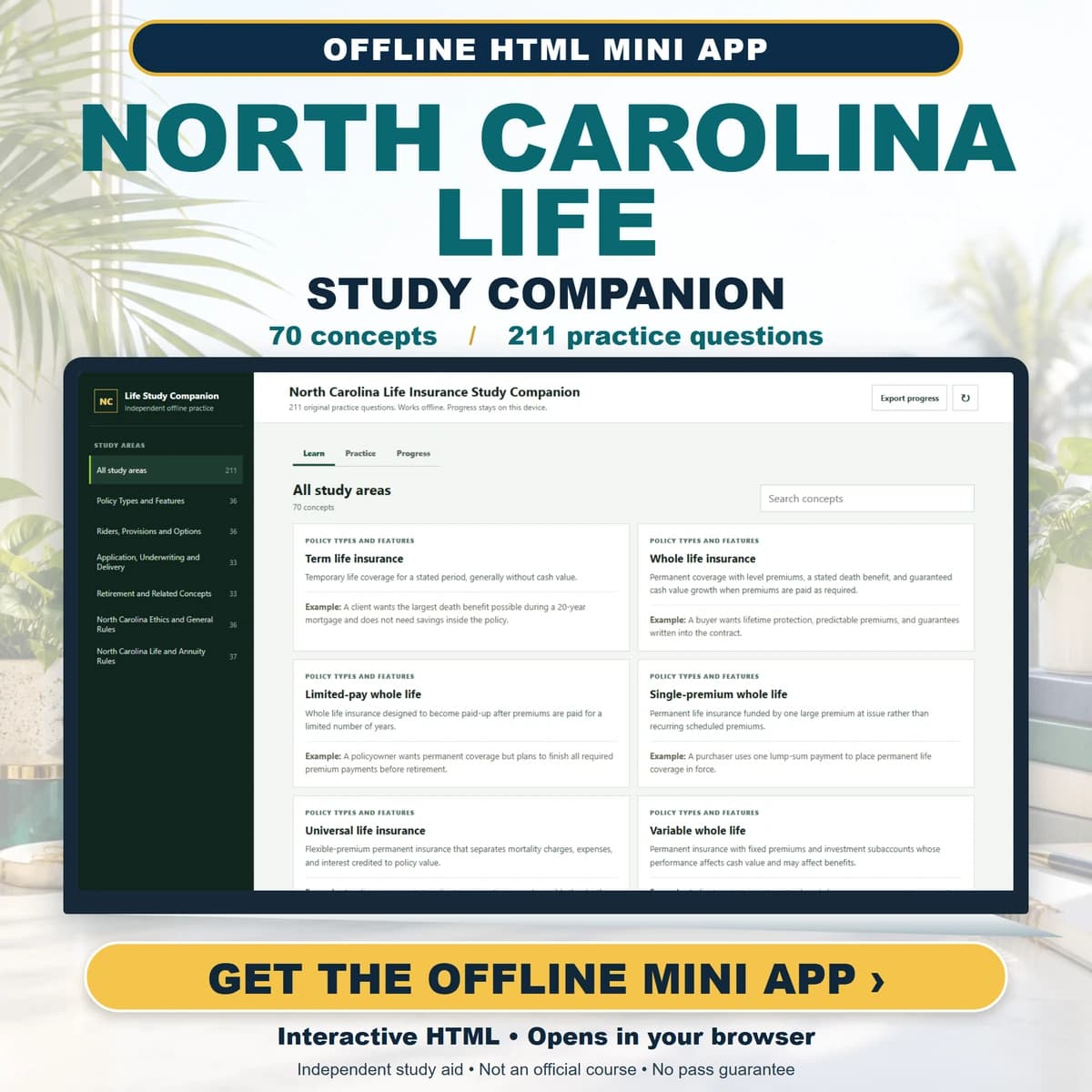 North Carolina Life Insurance Study Companion cover